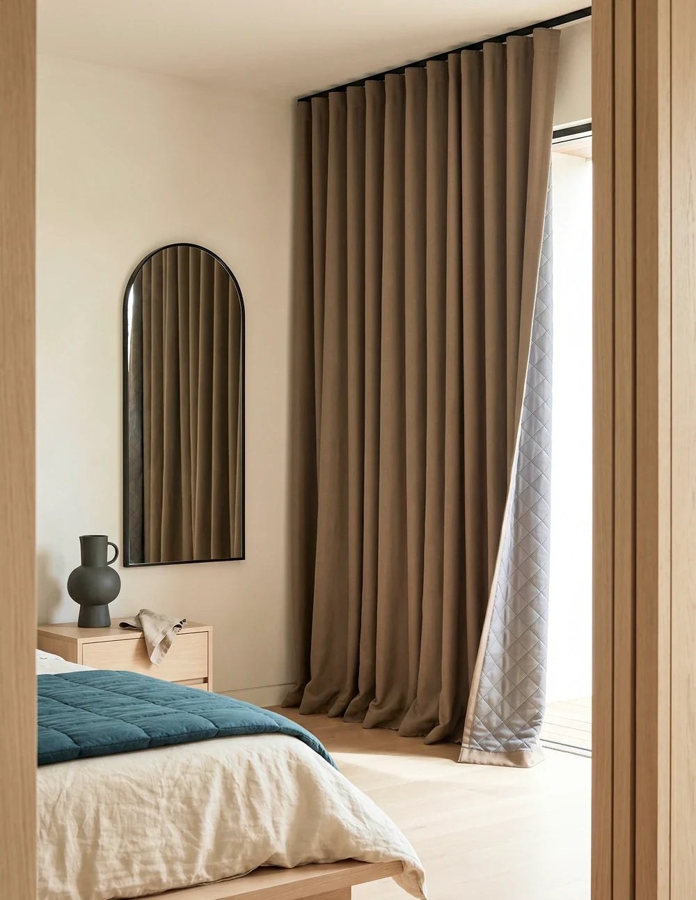 3-in-1 Blackout Thermal Acoustic Curtain - Taupe