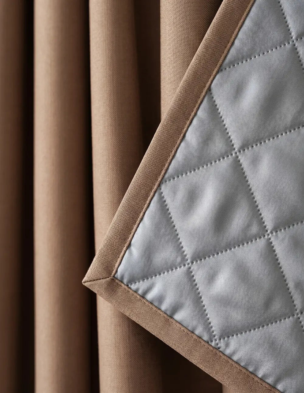 3-in-1 Blackout Thermal Acoustic Curtain - Taupe