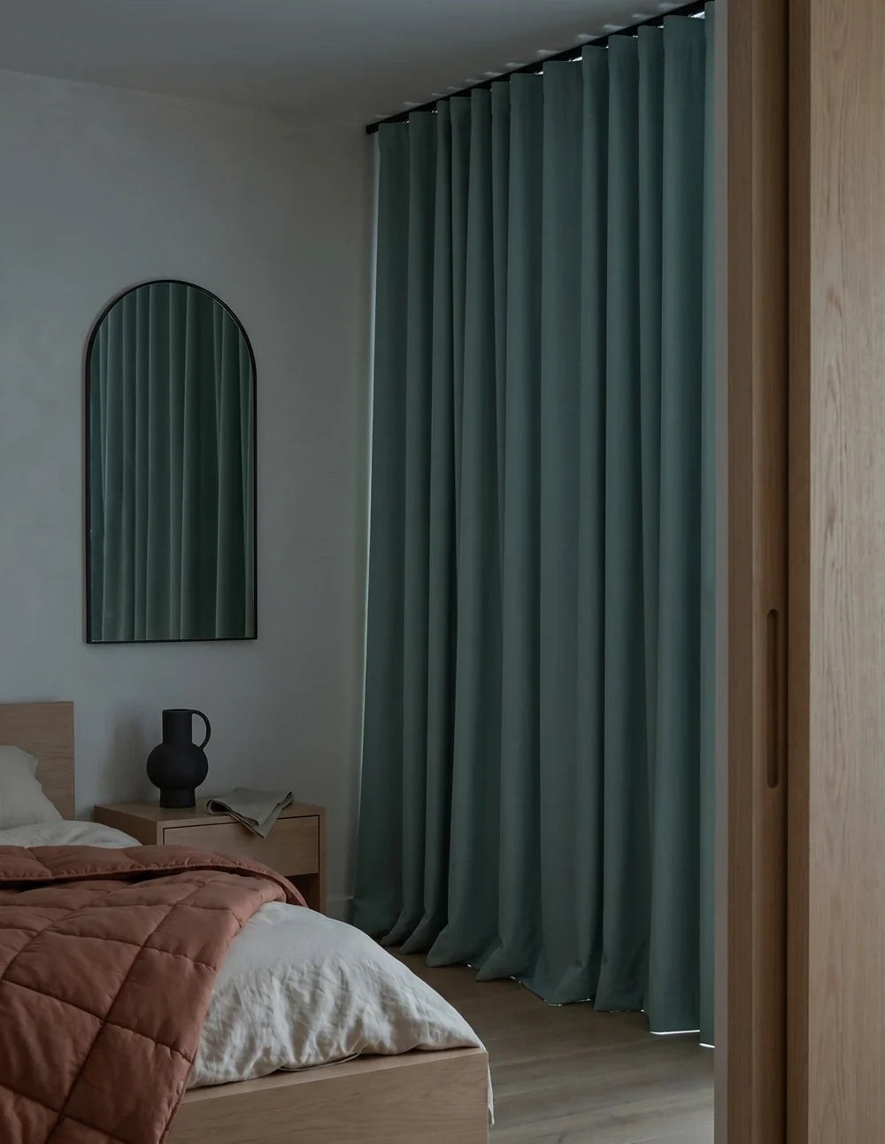 3-in-1 Blackout Thermal Acoustic Curtain - Mint
