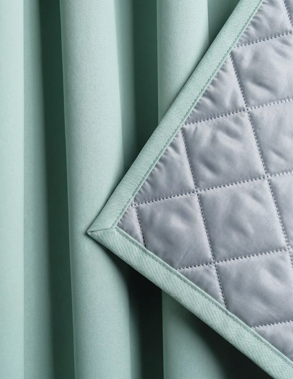 3-in-1 Blackout Thermal Acoustic Curtain - Mint