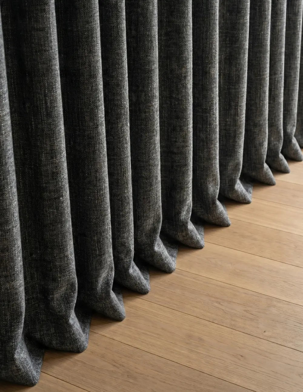 Single-Layer Heathered Blackout Curtain - Charcoal