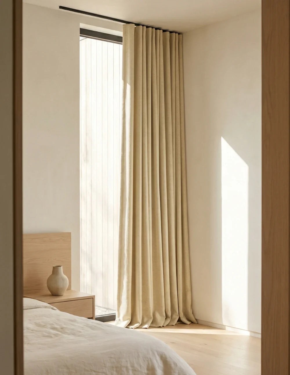 Single-Layer Heathered Blackout Curtain - Yellow
