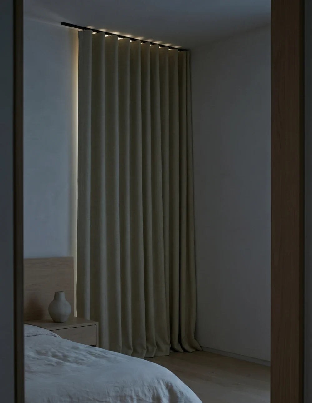 Single-Layer Heathered Blackout Curtain - Yellow