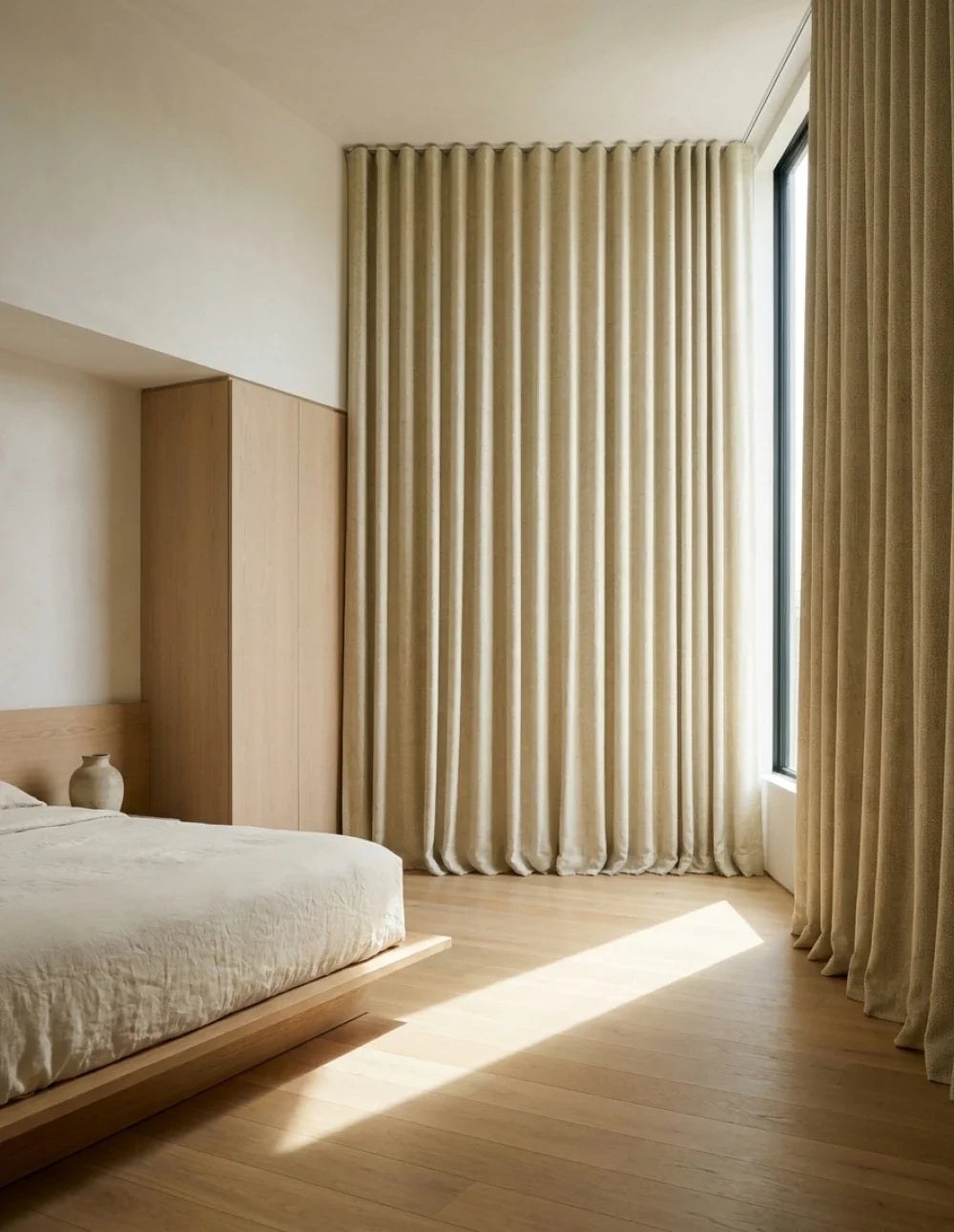 Single-Layer Heathered Blackout Curtain - Yellow