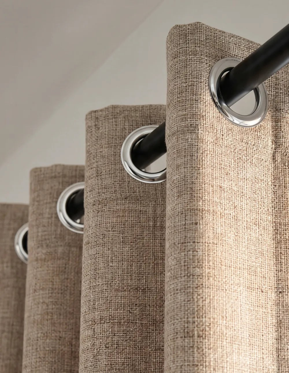 Single-Layer Heathered Blackout Curtain - Brown