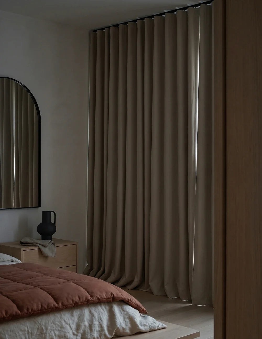 3-in-1 Blackout Thermal Acoustic Curtain - Beige