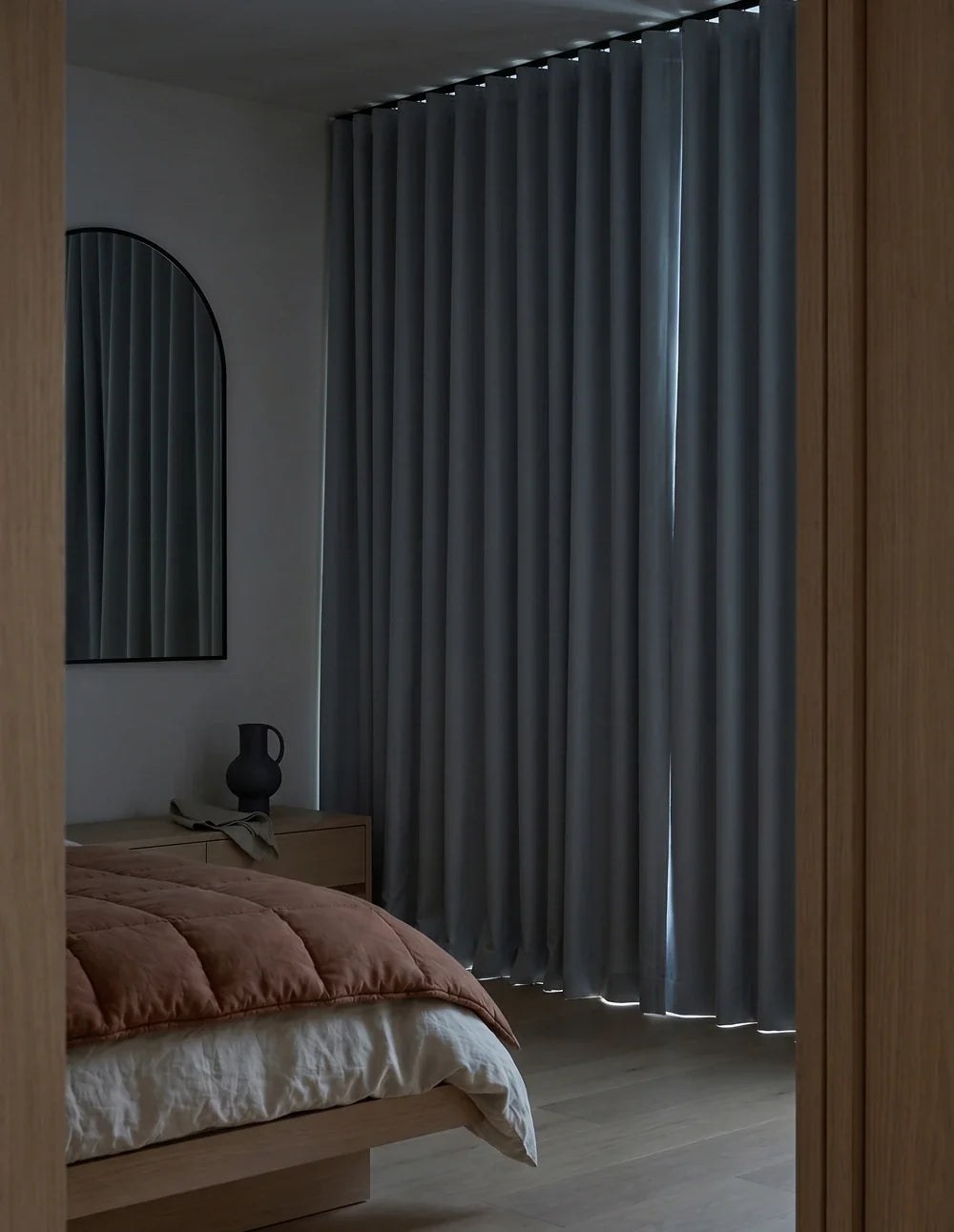 3-in-1 Blackout Thermal Acoustic Curtain - Light Grey