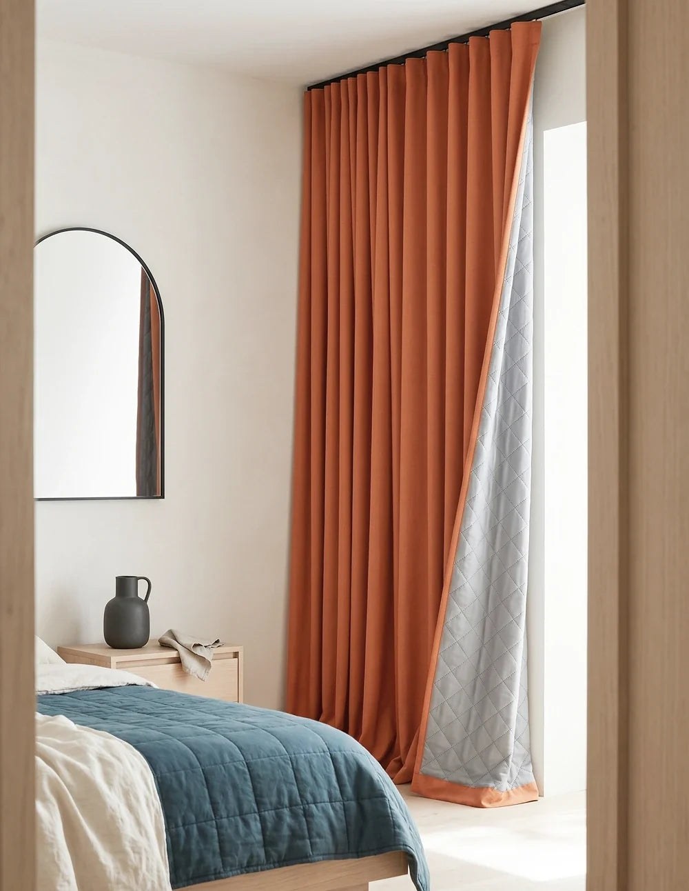 3-in-1 Blackout Thermal Acoustic Curtain - Orange