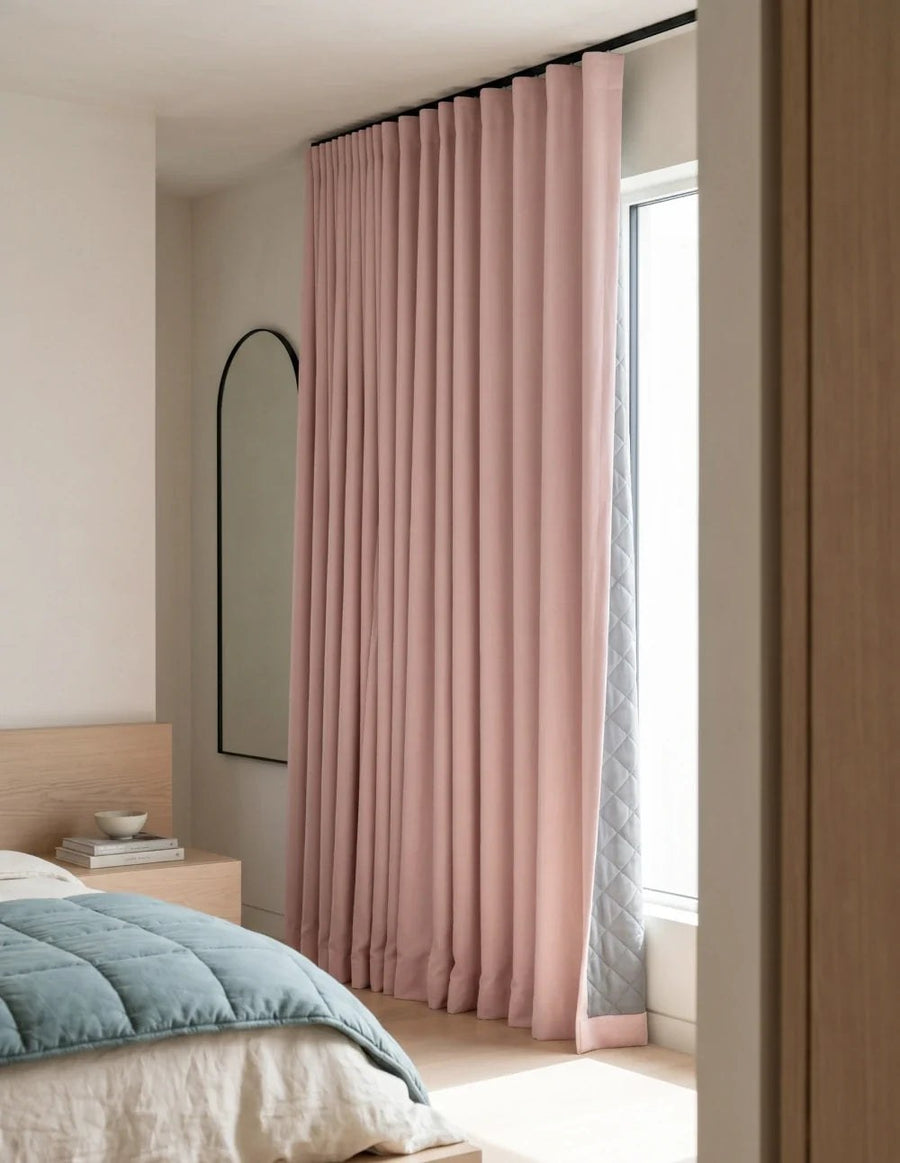 3-in-1 Blackout Thermal Acoustic Curtain - Powder Pink