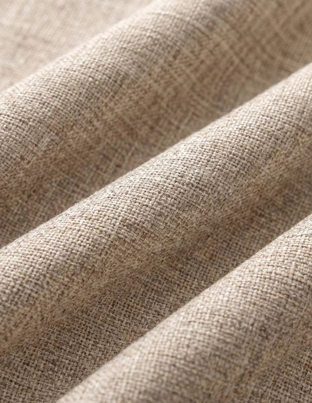 Linen-Look Light-Filtering Curtain - Beige