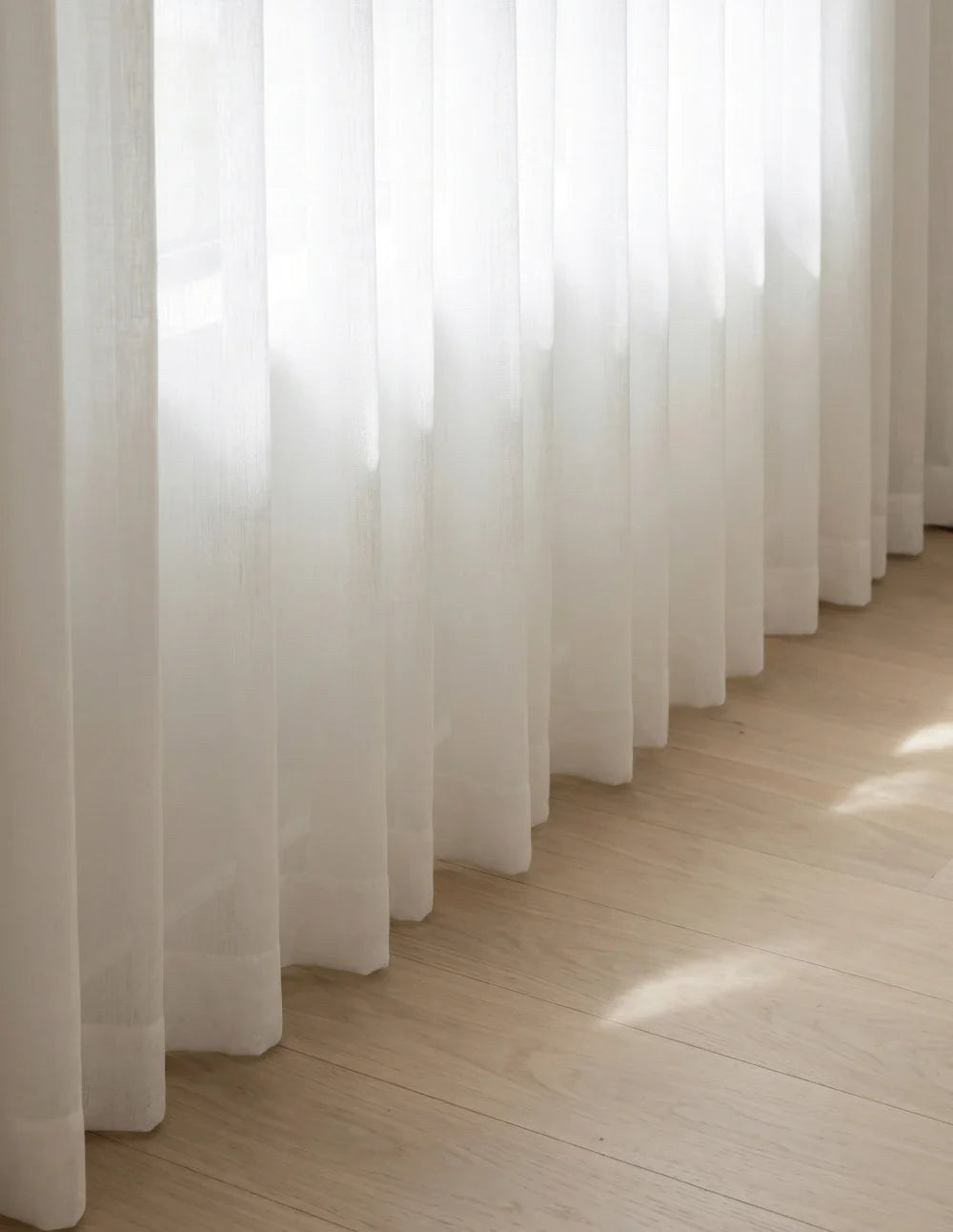 Linen-Look Light-Filtering Curtain - White