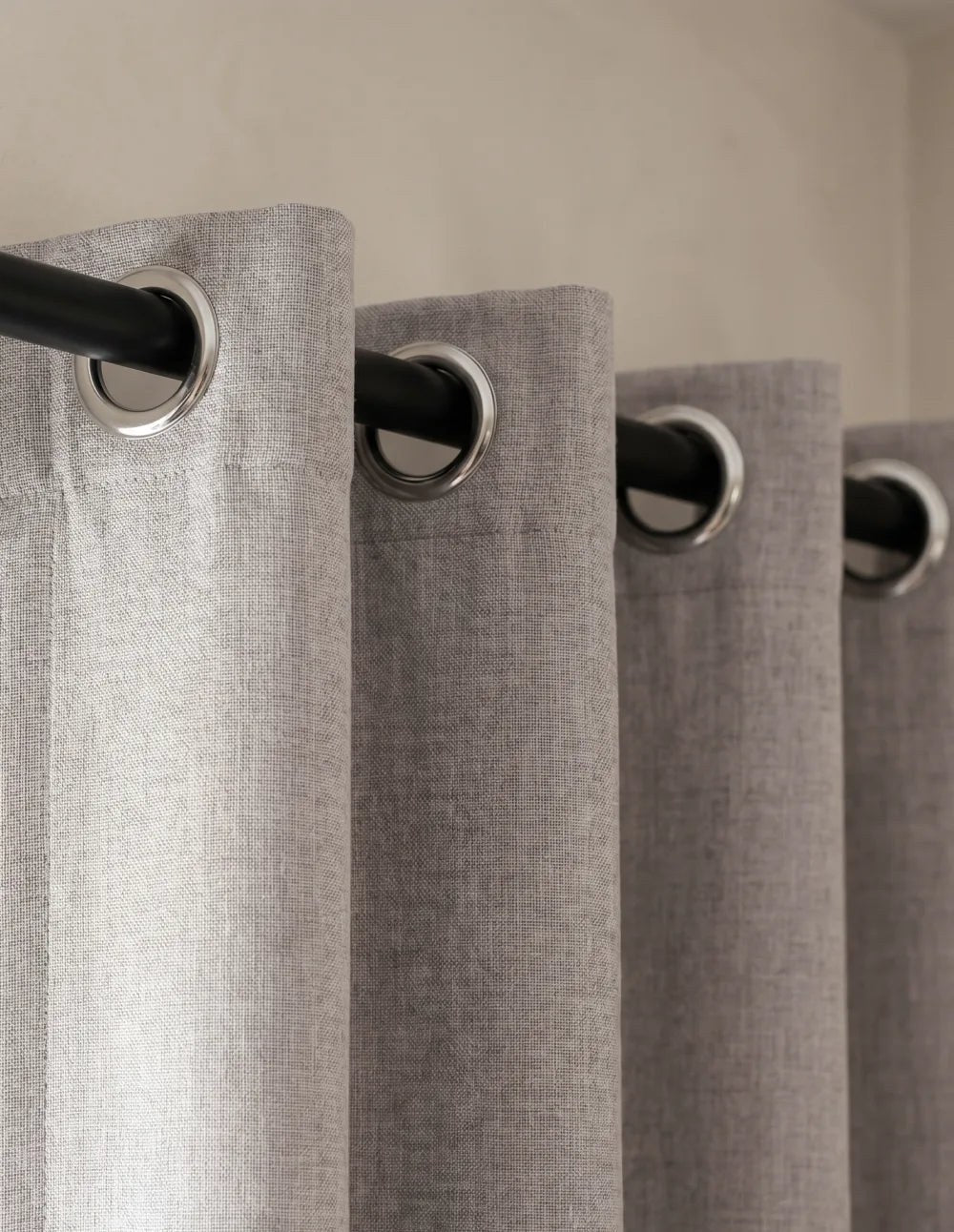 Linen-Look Light-Filtering Curtain - Mauve Grey
